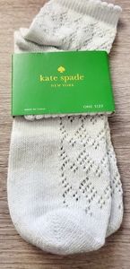 Kate Spade Silver Sparkle Ankle Knit Socks NWT